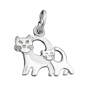 Anhänger Katzenpaar Kätzchen 925 Silber Sterlingsilber für Kinder