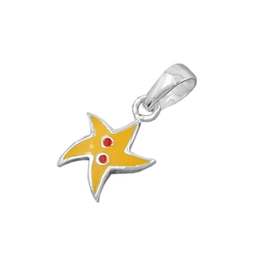 Anhänger Stern Seestern gelb echtes 925 Silber für Kinder Silberanhänger Anhänger Stern Seestern gelb echtes 925 Silber für Kinder Silberanhänger