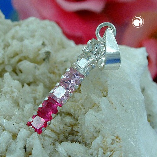 Anhänger viele Zirkonias 3-farbig 925 Silber