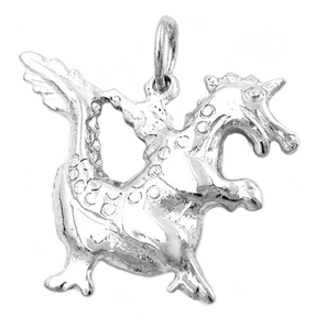 Anhänger kleiner Drache glänzend echtes 925 Silber für Damen Silberanhänger