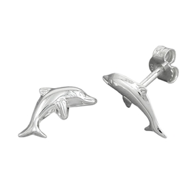 Stecker Ohrstecker springender Delfin aus echtem 925 Silber Damen