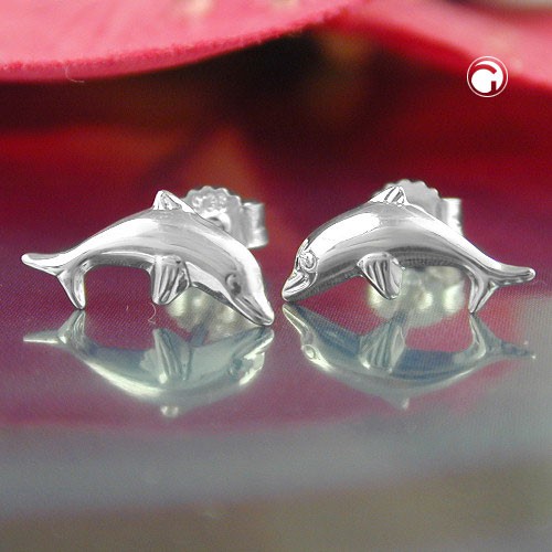 Ohrstecker springender Delfin 925 Silber