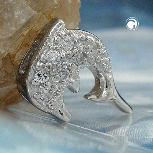 Anhänger Delfin mit Zirkonia 925 Silber