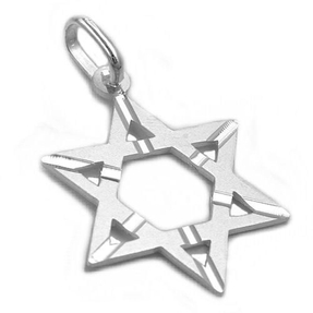 Anhänger Silberanhänger David Stern matt echtes 925 Silber Unisex Anhänger Silberanhänger David Stern matt echtes 925 Silber Unisex