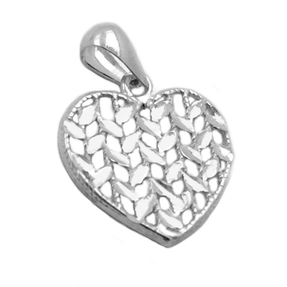 Anhänger Herz diamantiert durchbrochen flach 925 Silber Damen