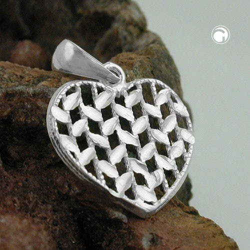 Anhänger Herz flach 925 Silber