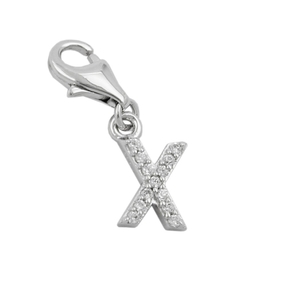 Anhänger Charm Einhänger Buchstabe X Zirkonia 925 Silber Damen