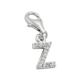 Anhänger Charm Einhänger Buchstabe Z mit Zirkonia 925 Silber Damen