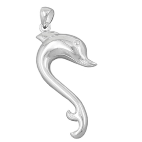 Anhänger Silberanhänger großer Delfin glänzend 925 Silber Damen