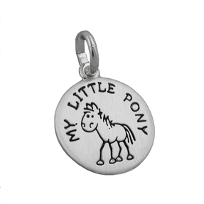 Anhänger Medaille My Little Pony schwarz 925 Silber Kinder Silberanhänger