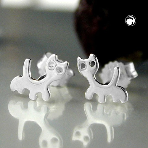 Ohrstecker Katzen aus 925 Silber