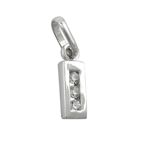 Anhänger Buchstabe I mit Zirkonia aus echtem 925 Silber Damen Silberanhänger