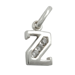 Anhänger Buchstabe Z mit Zirkonia aus echtem 925 Silber Damen Silberanhänger