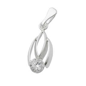 Anhänger Silberanhänger mit Zirkonia weiß 925 Sterlingsilber Damen
