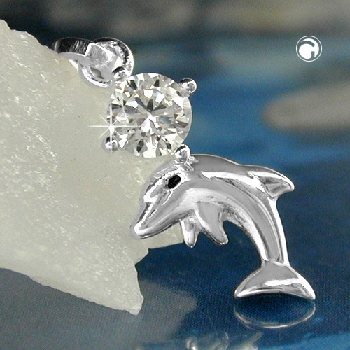 Anhänger Delfin Zirkonia 925 Silber