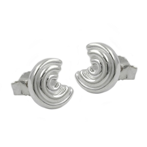 Stecker Ohrstecker Ohrschmuck Segment mit Rillen 925 Silber Damen
