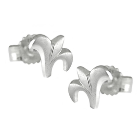 Stecker Ohrstecker kleine Blüte mattiert 925 Echtsilber für Damen