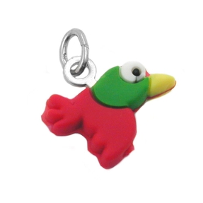 Anhänger Silberanhänger Vogel grün rot gelb 925 Silber für Kinder Anhänger Silberanhänger Vogel grün rot gelb 925 Silber für Kinder