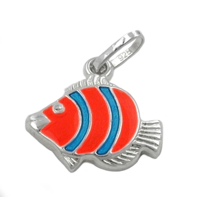 Anhänger Silberanhänger Clownfisch orange blau 925 Silber Kinder Anhänger Silberanhänger Clownfisch orange blau 925 Silber Kinder