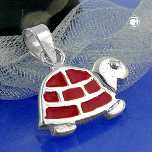 Anhänger Schildkröte rot 925 Silber