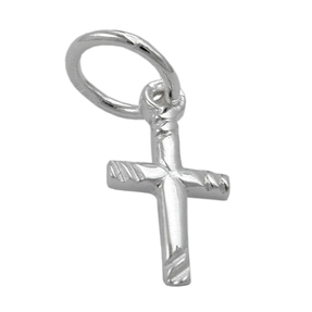 Anhänger Silberanhänger kleines Kreuz mit Streifen 925 Silber Damen Anhänger Silberanhänger kleines Kreuz mit Streifen 925 Silber Damen