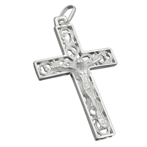 Anhänger Silberanhänger Kreuz mit Jesus echtes 925 Silber Unisex