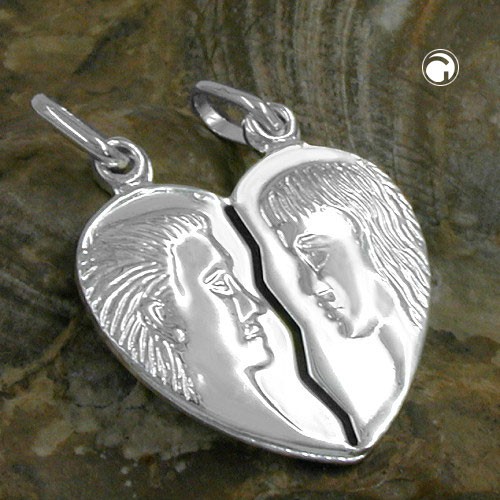 Doppelanhänger Herz 925 Silber