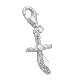 Anhänger Charm Charms Krummsäbel mit Zirkonia 925 Silber Damen