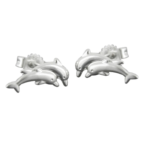 Stecker Ohrstecker Ohrschmuck Delfin-Pärchen 925 Silber für Kinder