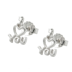 Stecker Ohrstecker Ohrschmuck I LOVE YOU echtes 925 Silber Damen