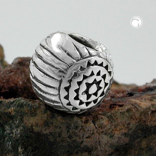 Anhänger Perle-bead geschwärzt 925 Silber