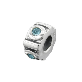 Anhänger Perle-bead mit Glas Kristall aqua blau 925 Silber Damen Anhänger Perle-bead mit Glas Kristall aqua blau 925 Silber Damen