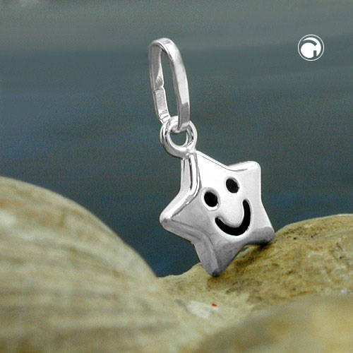 Anhänger Sternchen mit Gesicht 925 Silber
