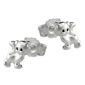 Stecker Ohrstecker Ohrschmuck Katze Kätzchen 925 Silber für Kinder