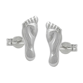 Stecker Ohrstecker Ohrschmuck Füße glänzend 925 Silber Damen