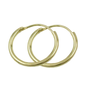 Ohrringe Creolen Creole 15mm 375 Gold Gelbgold glänzend Damen Goldcreolen