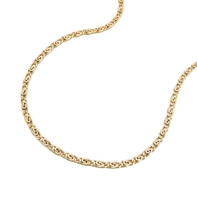 1,2mm S-Panzer Kette Halskette Collier aus 585 Gold Gelbgold 42cm Goldkette