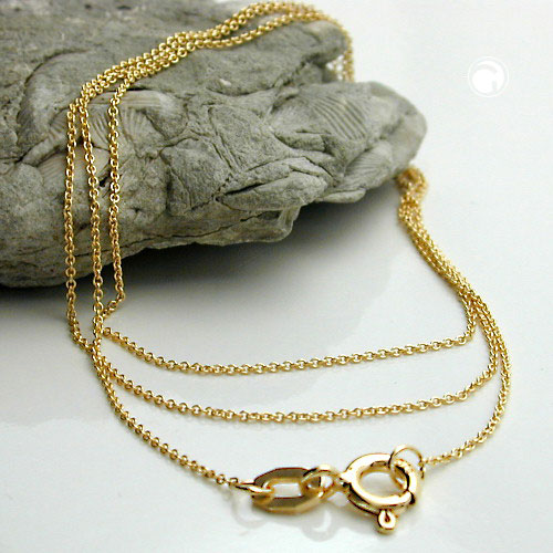 0,7mm Ankerkette aus 375 Gelbgold 38cm