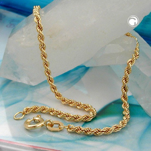 2,1mm Kordelkette 375 Gelbgold 42cm