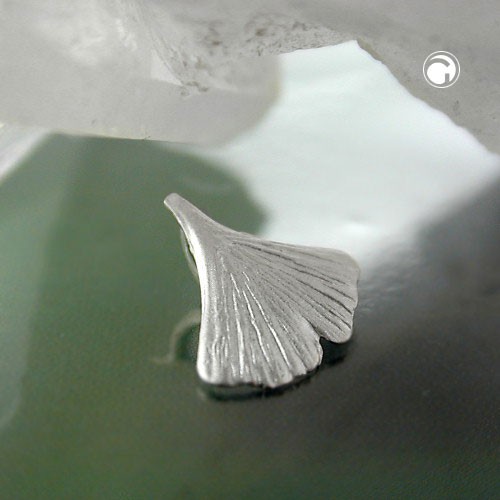 9mm Anhänger Ginkgoblatt 925 Silber mattiert