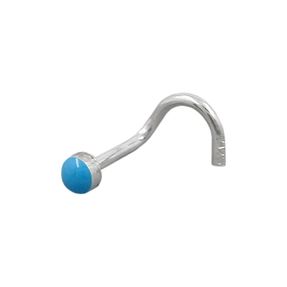 Nasenstecker Nasenpiercing Emaille Email blau 925 Echt Silber Damen