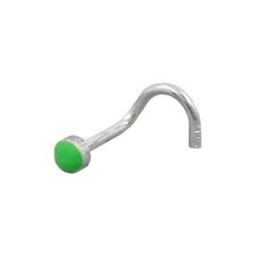 Nasenstecker Nasenpiercing Emaille Email grün 925 Echt Silber Damen