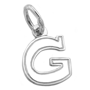 Anhänger Buchstabe G mit Rand 925 Silber matt-glänzend für Damen