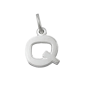 Anhänger Buchstabe Q aus 925 Sterling Silber Kettenanhänger für Damen