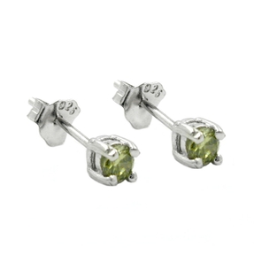 3mm Ohrstecker Stecker Glas oliv 925 Echt Silber Ohrschmuck Damen