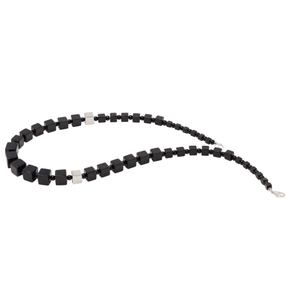 Halskette Collier im Verlauf aus Onyx schwarz 925 Silber rhodiniert Würfel 50cm Halskette Collier im Verlauf aus Onyx schwarz 925 Silber rhodiniert Würfel 50cm