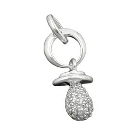 Anhänger Schnuller Nuckel mit Zirkonia 925 Silber Kettenanhänger Damen