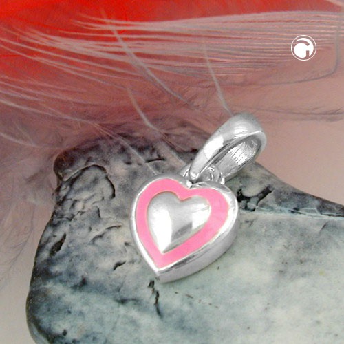 Anhänger kleines Herz rosa 925 Silber
