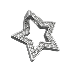Anhänger Stern mit vielen Zirkonia weiß Kettenanhänger aus 925 Silber Damen