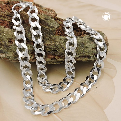 10,7mm Weitpanzerkette 925 Silber 50cm Unisex